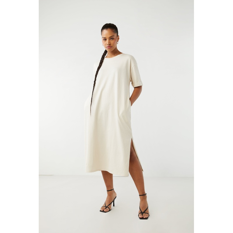 T-SHIRT DRESS Oatmeal Extra Small