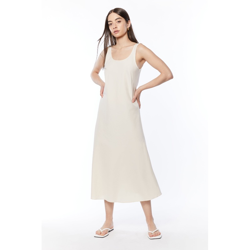 TANK MIDI DRESS Cream Small