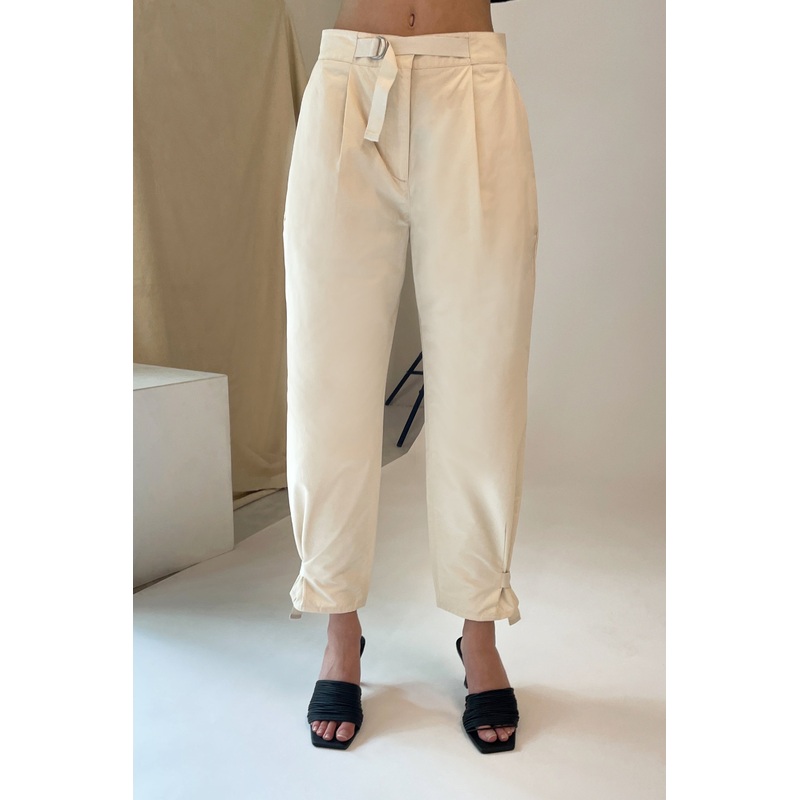 TAPERED PANT WITH BELT Oatmeal 0