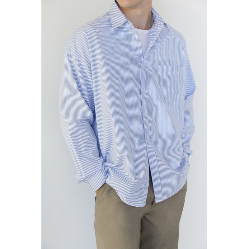 STRIPED SHIRT Blue Stripe Small