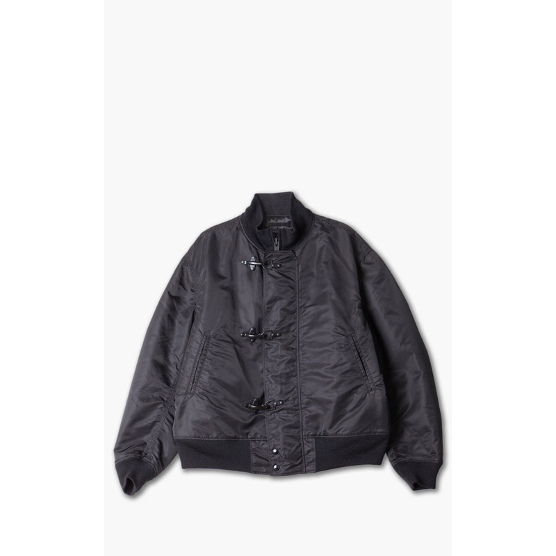 Engineered Garments Deck Jacket Flight Satin Nylon Black S