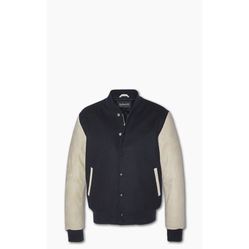 Schott NYC Varsity Jacket LCUSA Navy/Beige S