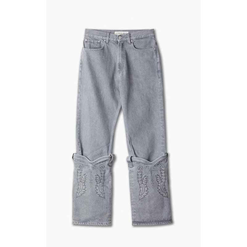 Y/Project Classic Cowboy Cuffs Jeans Steel Grey W29