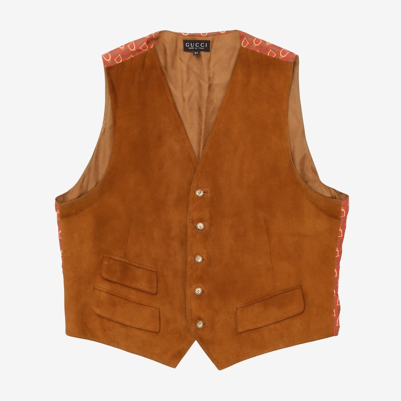 3 Pocket Suede Waistcoat 54 Tan