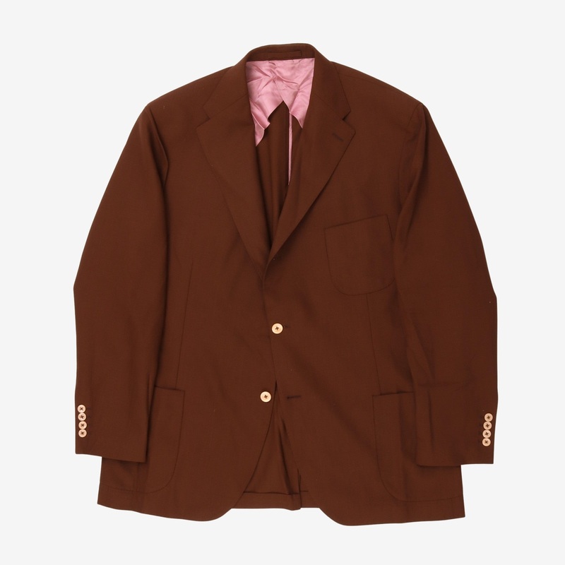 Bespoke Wool Blazer UK 44 Burgundy