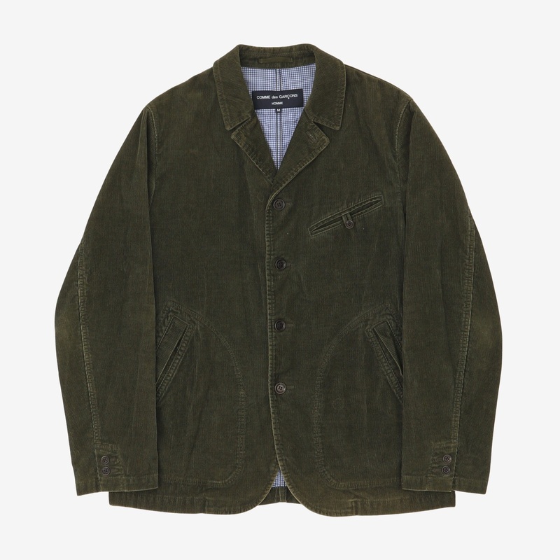 Corduroy Tailored Jacket M Green
