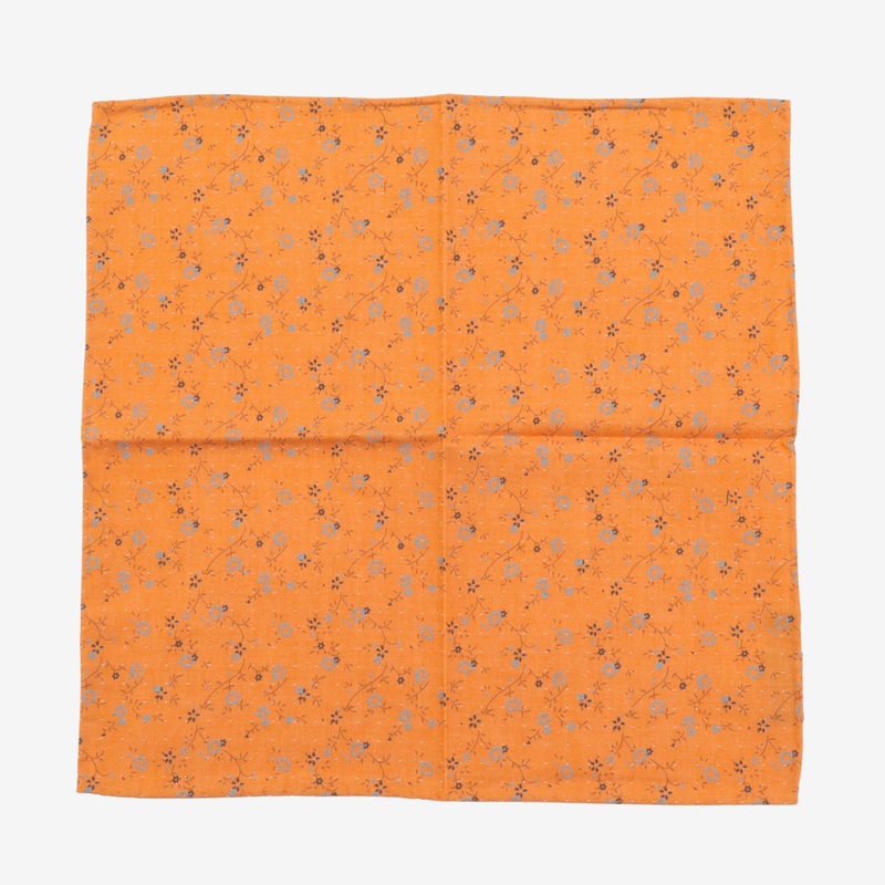 Floral Pocket Square OS Orange