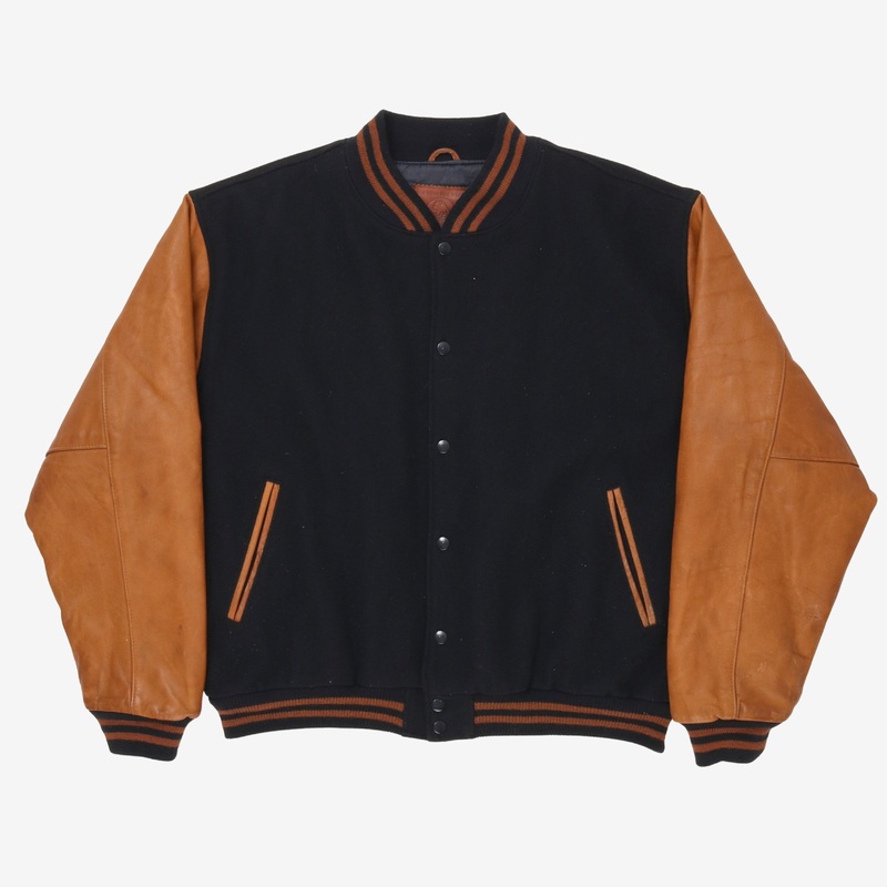 Wool Varsity Jacket XL Navy