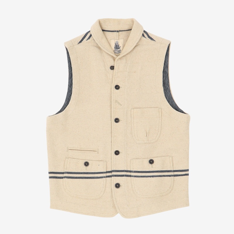 Button Up Vest M Ecru