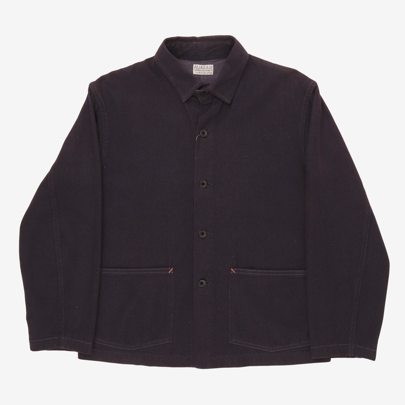 Denim Coverall Jacket L Blue