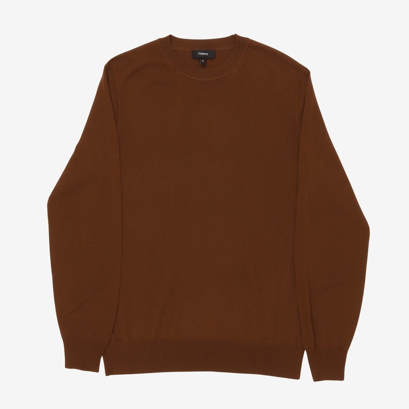 Wool Crewneck Sweater M Brown