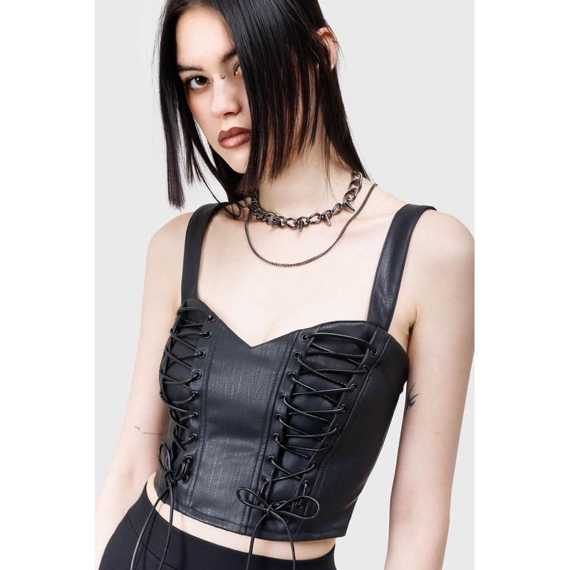 Nyxian Corset Top XS Black 63% Polyurethane 37% Polyester