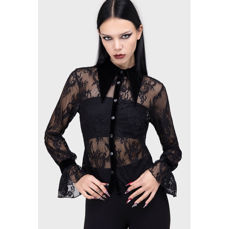 Zephiris Blouse XS Black 89% Polyamide 11% Elastane