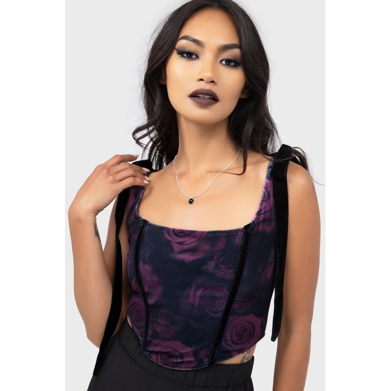 Nightbloom Corset Top XS Black 93% Polyester 7% Elastane