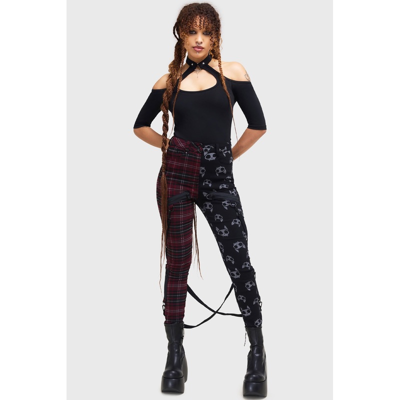 The Vampurr Trousers XS Black/Red 68% Viscose 28% Polyester 4% Elastane