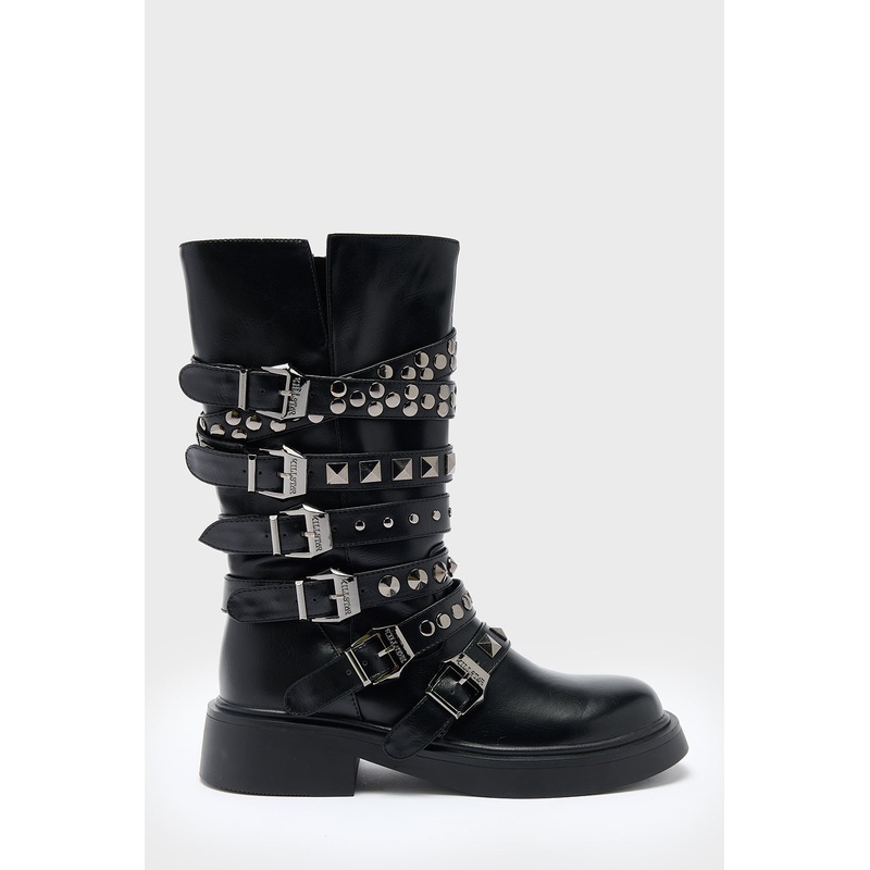 Blood Grunge Boots UK3 Black 100% PU