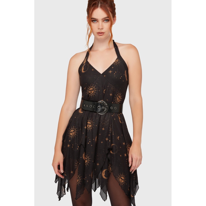 Celestigma Dress XS Black/Gold 95% Polyester 5% Elastane