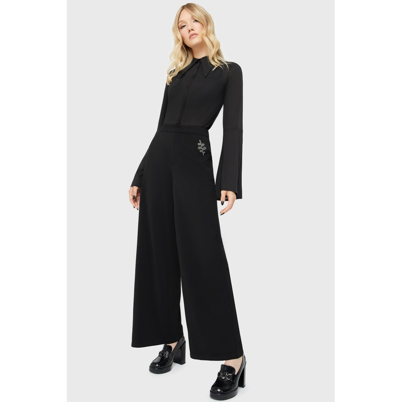 Shadowfang Wide Leg Pants XS Black 92% Polyester 8% Elastane