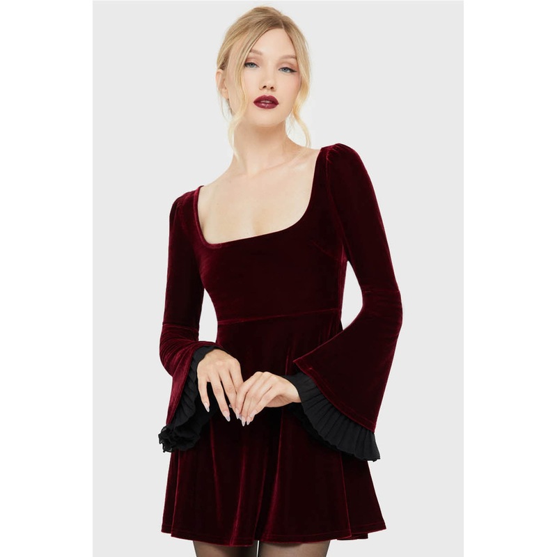 Beatrix Dress [RED] XS Red 95% Polyester 5% Elastane