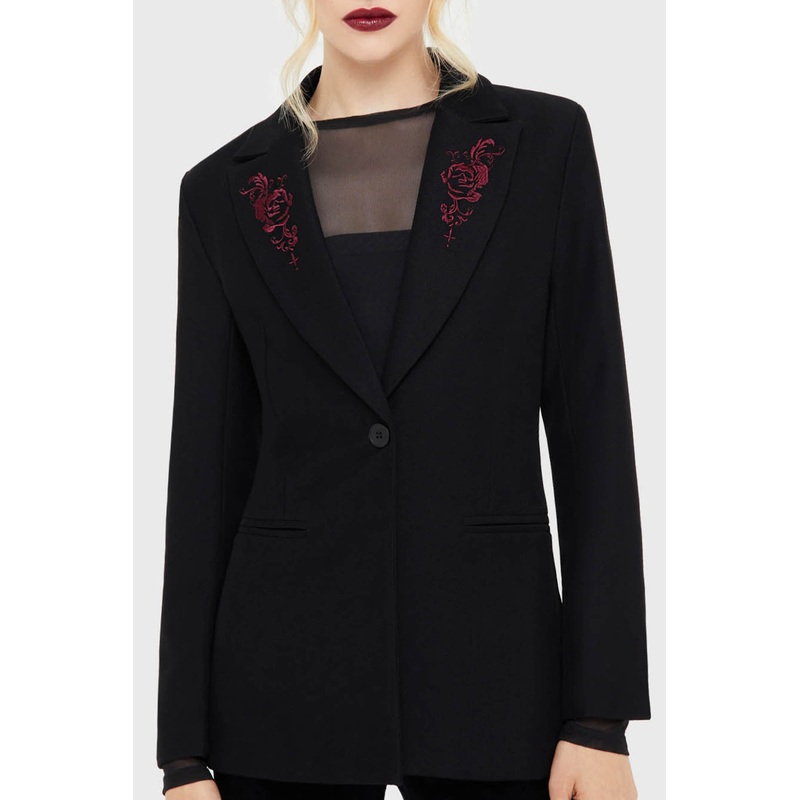 Mistress Of The Night Blazer XS Black 94% Polyester 6% Elastane