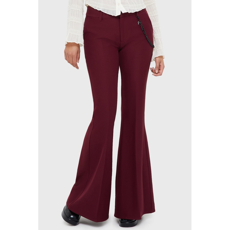 Vile Vixen Flares [Red] XS Red 94% Polyester 6% Elastane
