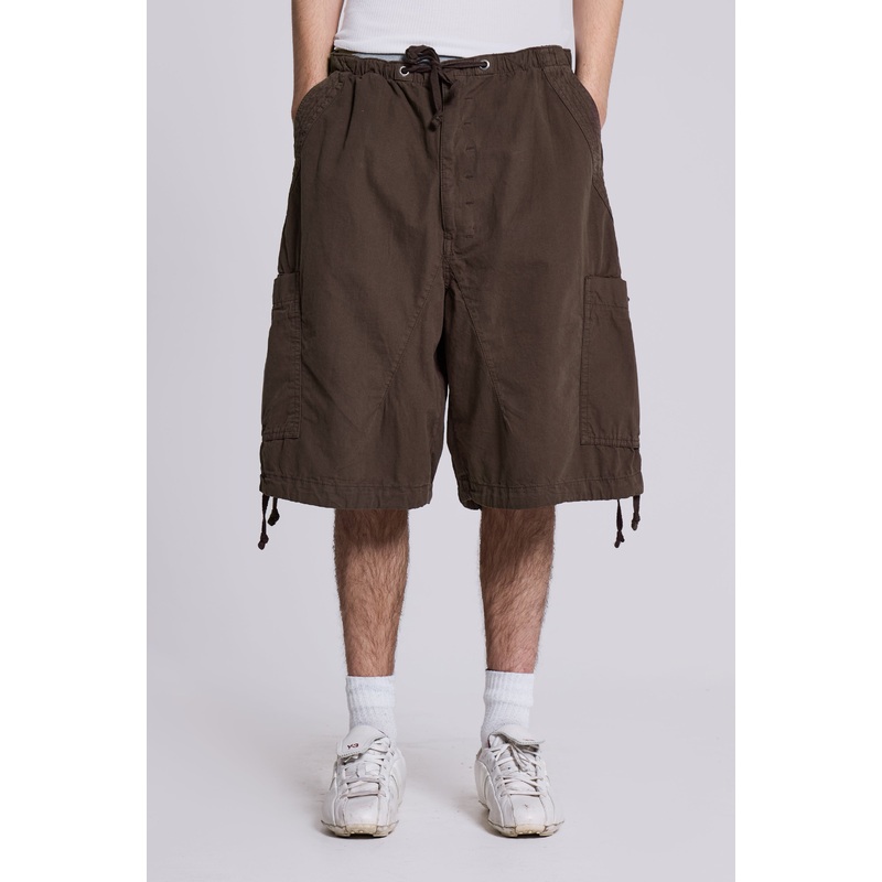 Brown Parachute Cargo Baggy Shorts XXS Brown