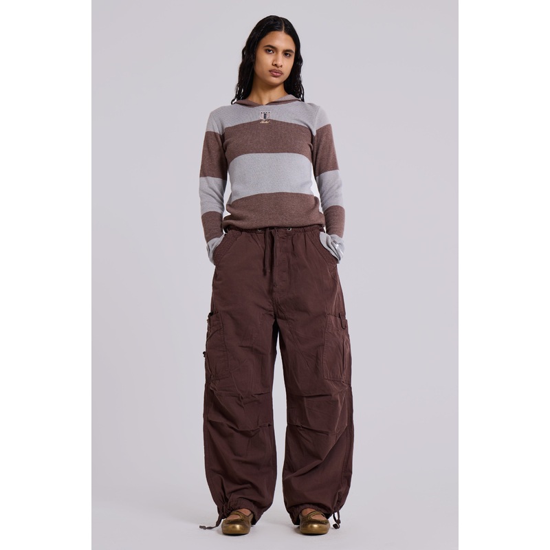 Brown Parachute Cargo Pants XS Brown