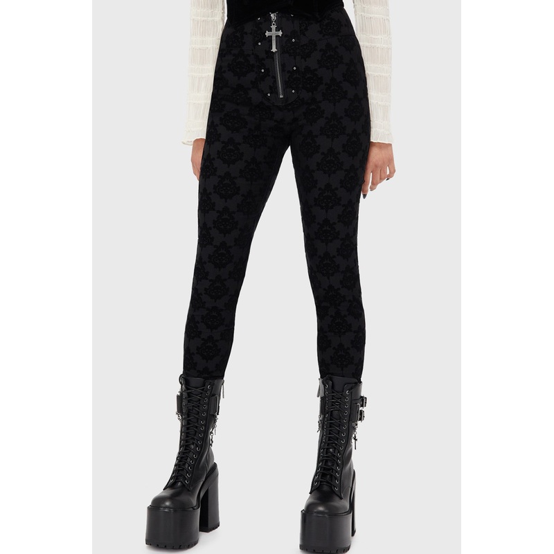 Melisande Skinny Fit Trousers XS Black 70% Viscose 26% Polyamide 4% Elastane