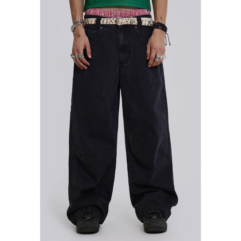 Solid Black Low Rise Colossus Jeans W26 Black