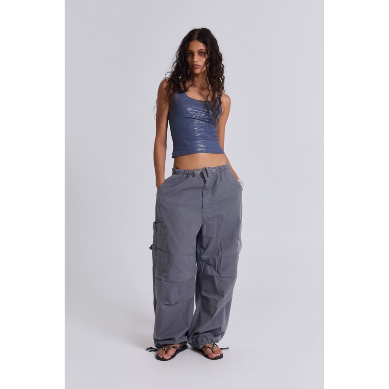 Vintage Grey Parachute Cargo Pants XS Grey