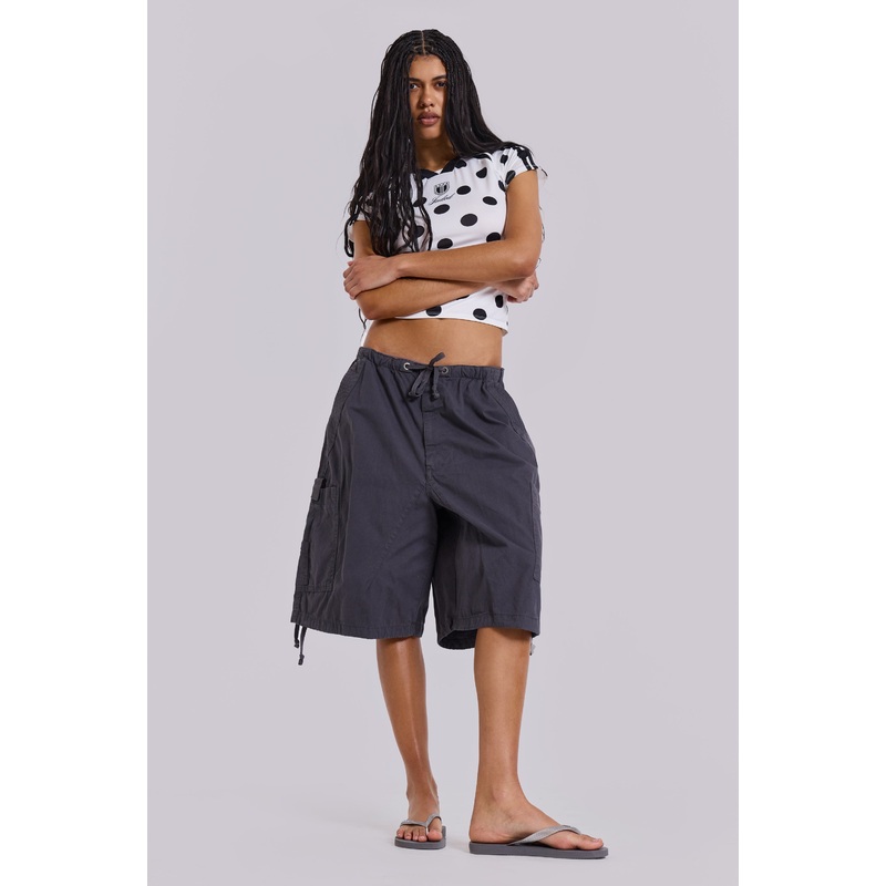 Vintage Grey Parachute Cargo Shorts XXS Grey