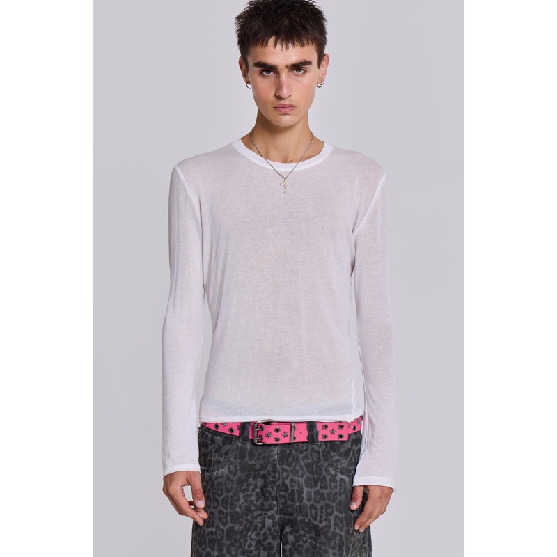 White Mist Long Sleeve Top XS White