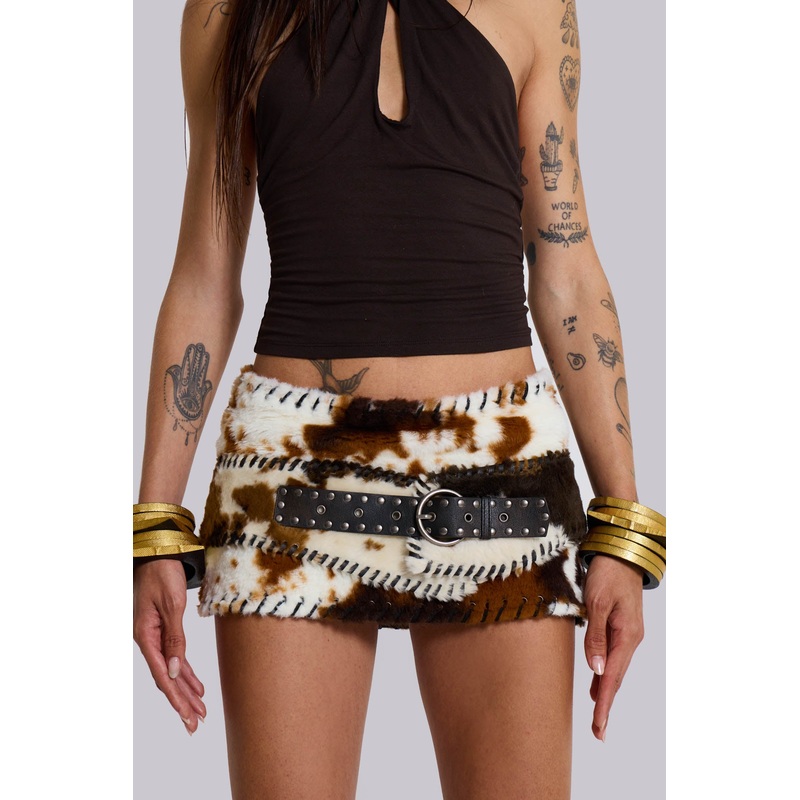 Kena Whipstitch Cow Belt ONE SIZE Brown