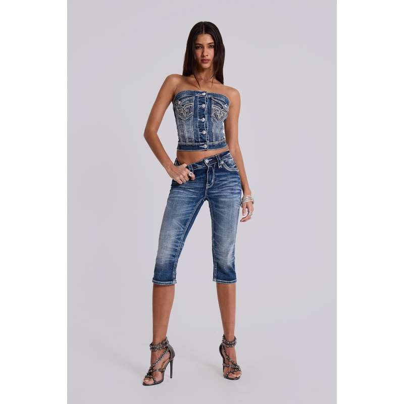 Rock Revival Capri Jeans W24 Blue