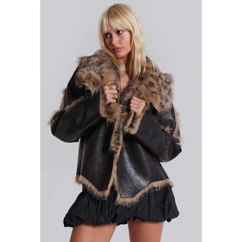 Seone Faux Fur Jacket XS Black