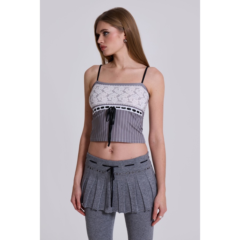 Thursday Pinstripe Cami Top UK 4 Grey