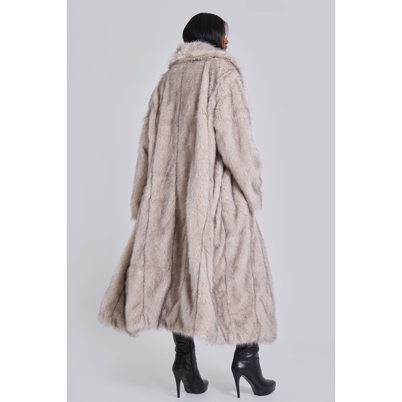 Alaska Faux Fur Coat S/M White