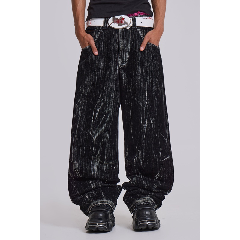 Black Flock Colossus Jeans W26 Black