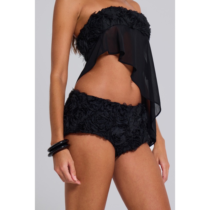 Black Roses Mini Bloomer Shorts UK 4 Black