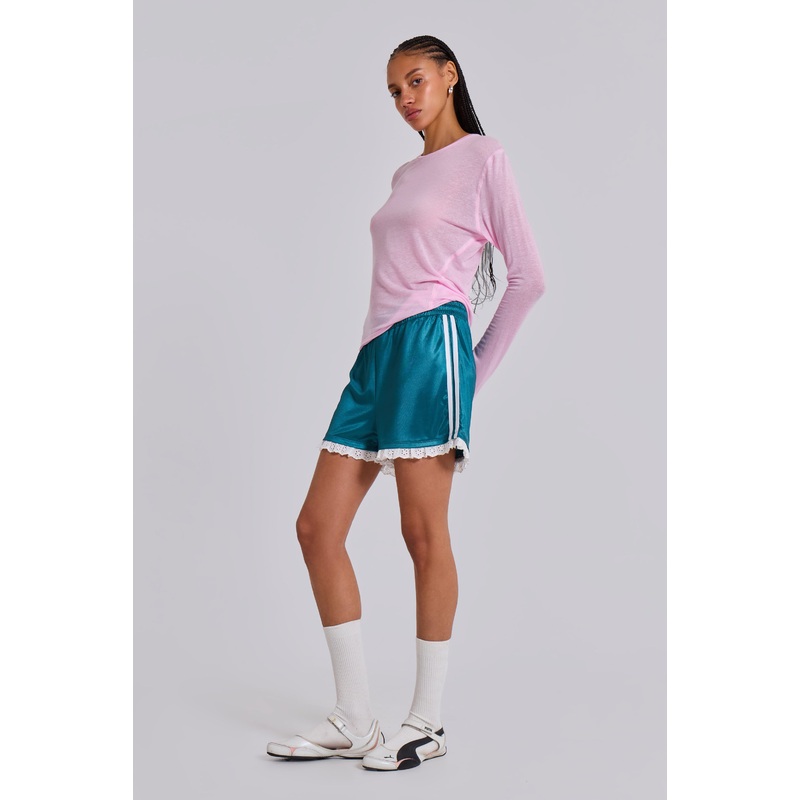 Bronwyn Broderie Football Shorts UK 4 Blue