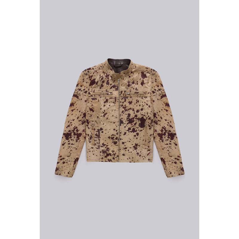 Cowhide Real Leather Piston Jacket XS Brown