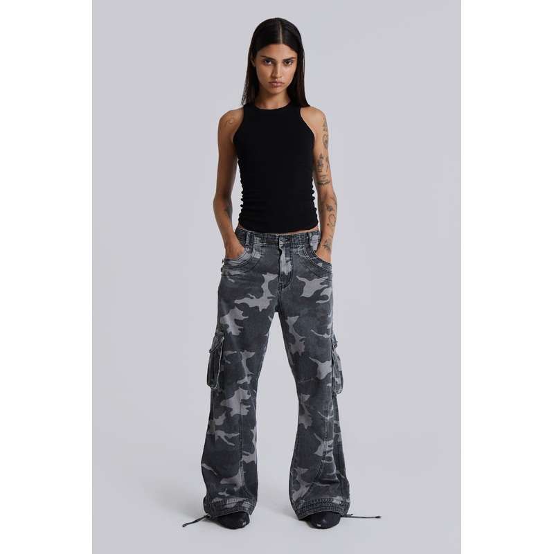 Washed Black Trooper Camo Cargo Pant W26 Camo
