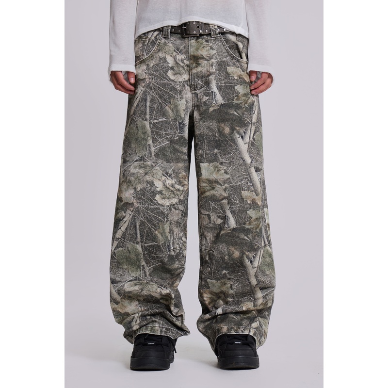 Woodland Camo Colossus Baggy Jeans W26 Camo