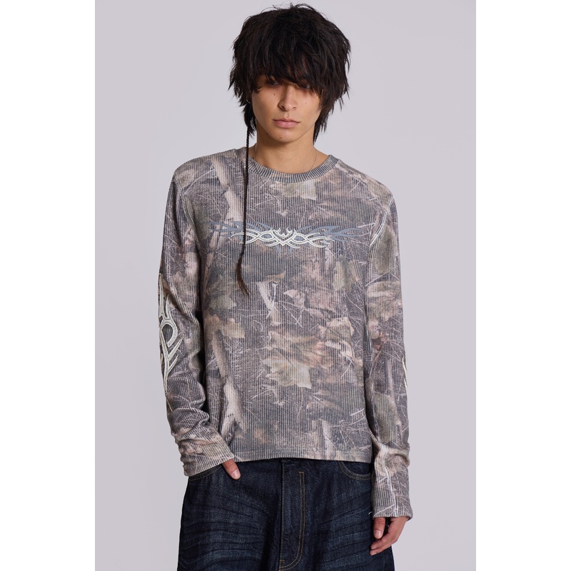 Woodland Camo Tattoo Applique Top XXS Camo