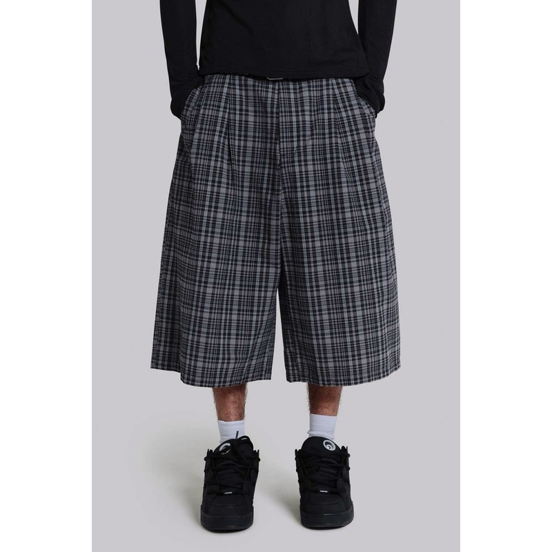 Black Check Jumbo Jorts W26 Black