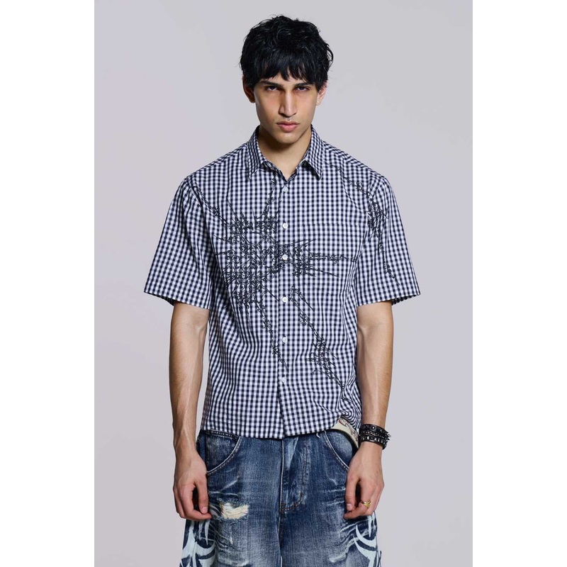 Blue Atom Checked Shirt XS Blue