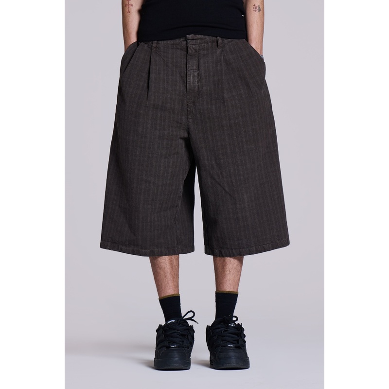 Brown Check Jumbo Jorts W26 Brown