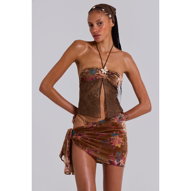 Eliana Devore Sarong Skirt S/M Brown
