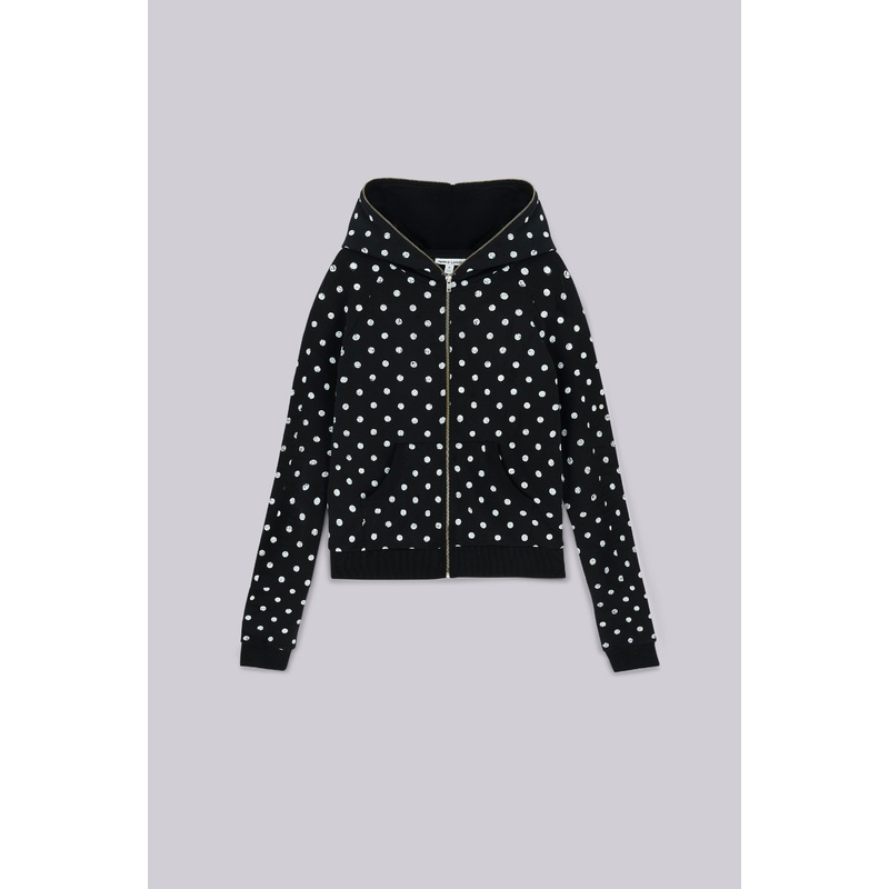 Mono Black Polkadot Hoodie XS Black