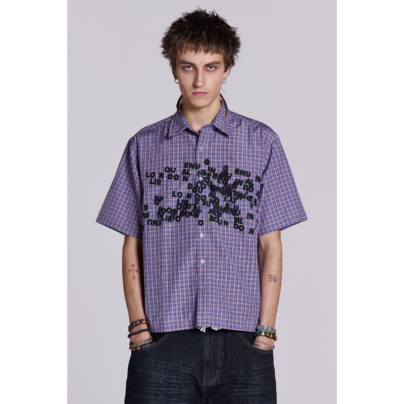 Multi Typo Shirt XXS Blue